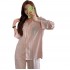 Pijamas de mujer con cuello en V y jacquard de seda de hielo con lunares para primavera y otoño