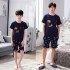 Manga corta algodón padre e hijo pijamas para verano