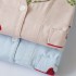 Pijamas de algodón puro de talla grande para mujer de manga larga Impresióned algodón pijamas más suaves