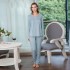 cómodo pijamas para mujer baratos batas senorass pijamas con collares redondos