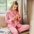 2018 invierno para senorass pijamas engrosamiento de color puro, ropa simple de casa natural