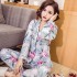 Nuevo cómodo algodón pijamas senoras Manga largaImpresióned baratos pjs para primavera