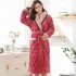 mujer algodón pijamas y robe sets para invierno cómodo pijamas female