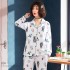 Nuevo algodón pijamas para embarazadas senoras en primavera delgado cardigan algodón Pjs female