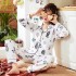 Nuevo algodón pijamas para embarazadas senoras en primavera delgado cardigan algodón Pjs female
