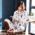 Nuevo algodón pijamas para embarazadas senoras en primavera delgado cardigan algodón Pjs female