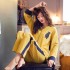 Cardigan de algodón puro de manga larga mujer 'pijamas para primavera Conjunto de solapa pjs para senoras