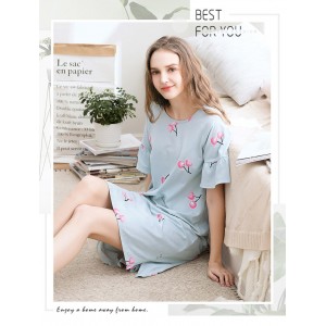 Cómodo senoras algodón pijamas para primavera suave Impresióned lounge pijamas female