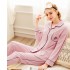 Manga larga para senorass algodón rosado pijamas para primavera y para caes