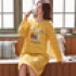 Otoño Talla Grande Algodón Largo Vestido de Noche para Damas Casa Cartoon Loose Women Cute Nightdress