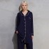 tallas grandes Manga largasenoras pijamas para primavera color puro cómodo mujer 'batas