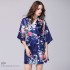 Talla grande simulada señora senoras batas mujer albornoz pavo real y pijama para primavera