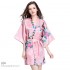 Talla grande simulada señora senoras batas mujer albornoz pavo real y pijama para primavera