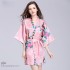 Talla grande simulada señora senoras batas mujer albornoz pavo real y pijama para primavera