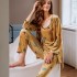 invierno pijamas pijamas de tres piezas de terciopelo dorado Impresed