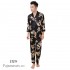 Nuevo Simulado seda hombre Manga larga Lacing pijamas para primavera hombres cómodo set pjs con Dragon Impresióning