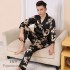 Nuevo Simulado seda hombre Manga larga Lacing pijamas para primavera hombres cómodo set pjs con Dragon Impresióning