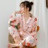 Cárdigan de manga larga de Nuevo Impresióned, pijamas tipo seda en invierno