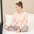 Manga larga algodón Pjs para senoras cómodo lounge pijamas female