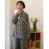 Gasa de algodón traje de manga larga ropa de dormir para el hogar pijama de mujer