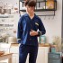 Pijamas para hombre de talla grande en ropa de dormir de dos piezas de primavera y otoño
