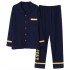 Pijamas para hombre de talla grande en ropa de dormir de dos piezas de primavera y otoño