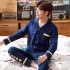 Pijamas para hombre de talla grande en ropa de dormir de dos piezas de primavera y otoño