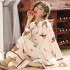 pijamas para mujeres ropa de dormir de algodón peinado de manga larga