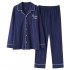 Conjunto de ropa de dormir para hombre Panda blue spring and autumn youth