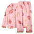 pijamas de algodón peinado, chaqueta de mujer, ropa de dormir de manga larga.