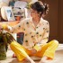 Pijamas de algodón de manga larga de otoño e invierno, pijamas de mujeres, ropa de dormir casual estampada.