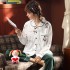 Pijamas de algodón peinado para mujeres, chaqueta de punto. Juegos de pijamas para el otoño y el invierno. 