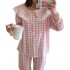 pijamas de manga larga chaqueta de mujer solapa cómodo camisón casual