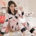 Pijamas de manga larga para mujer, seda de hielo, encantadora, dulce, grande y suelta, ropa de dormir para el hogar