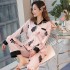 Pijamas de manga larga para mujer, seda de hielo, encantadora, dulce, grande y suelta, ropa de dormir para el hogar